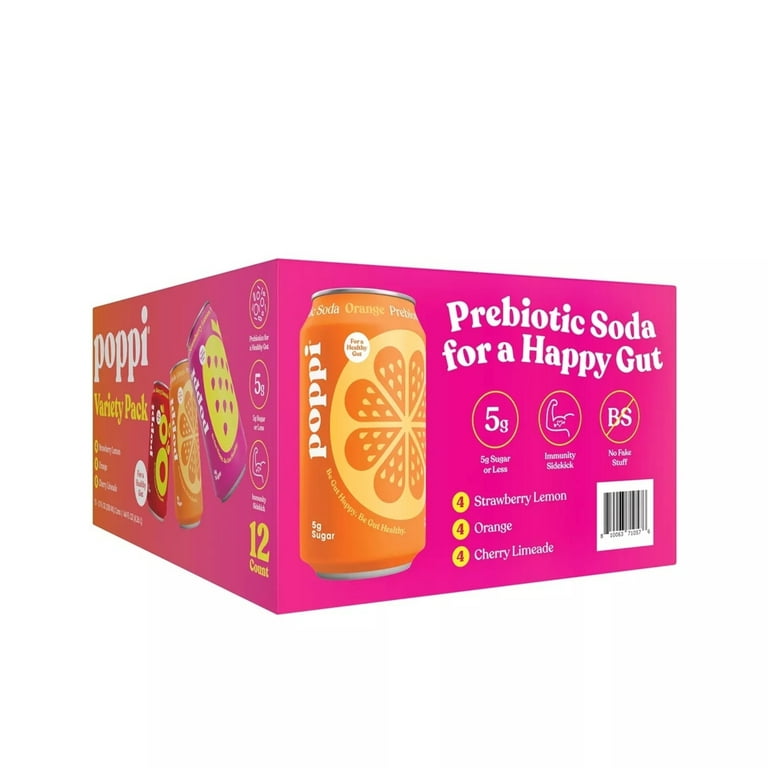 たう【新品・未開封】ぷらいむ　Poifat　ポイファット　３箱セット poppi Prebiotic Soda Variety Pack, 12 oz Cans, Pack of 12, Gut
