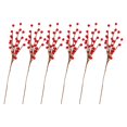 thumbnail image 2 of 6 piezas florero ramas de bayas rama de ramita de bayas, decoración de manualidades DIY adornos de escritorio duraderos, rama de bayas artificiales rojo, 2 of 8