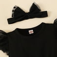 thumbnail image 3 of Newborn Baby Girl Halloween Outfit Flying Sleeve Romper Tutu Dress Tulle Skirts Hem Bodysuit Infant Halloween Black Dress, 3 of 7