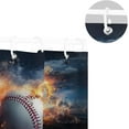 thumbnail image 5 of FREEAMG Baseball Fire Shower Curtain - 72x72 Inch Waterproof Fabric Shower Curtains with 12 Hooks - Modern Home Bathroom Hotel Spa Decorations, 5 of 5