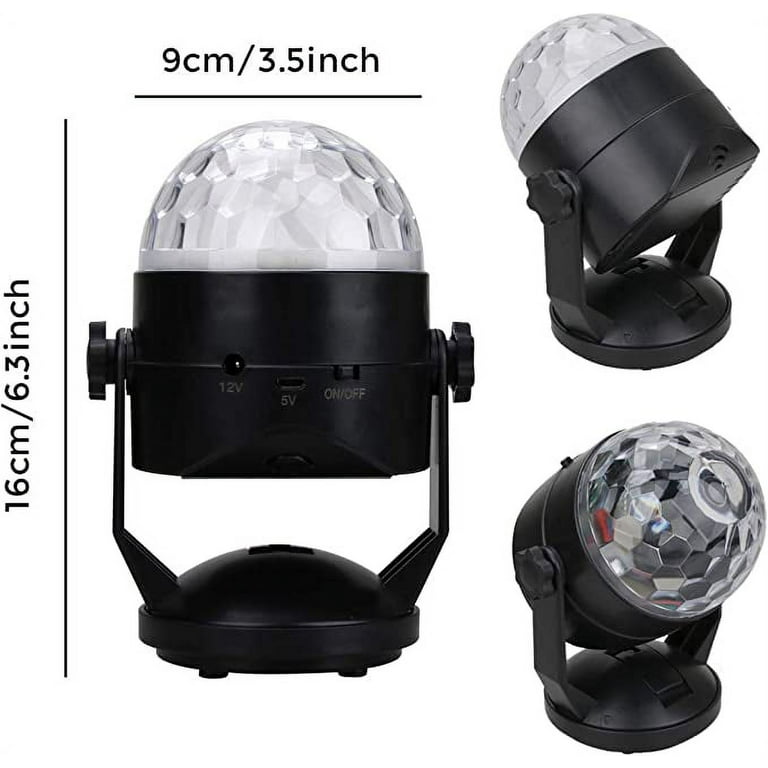Disco Ball Party Lights Strobe Light Sound Activated Disco Light with Remote Battery Operated USB Dj Lamp for Halloween Kids Gift Girls Boys Toys