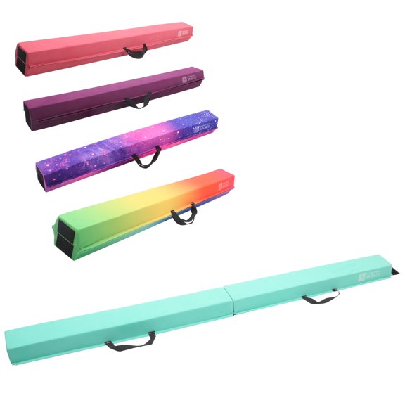 Gymnastics Balance Beam 6 Ft /8 Ft /9 Ft /9.5 Ft for Home Use | Physical Therapy, Rehabilitation and Core Strength Training Foam Folding Floor Beam for Kids, Non Slip Walking Beam Floor Balance Base
