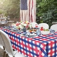 thumbnail image 4 of 4th of July Tablecloth Rectangle, 60 x 84 Inch - Washable Fabric Patriotic Table Cloth for Independence Day, Dining, and Outdoor Use, Blue & Red & White, 4 of 6