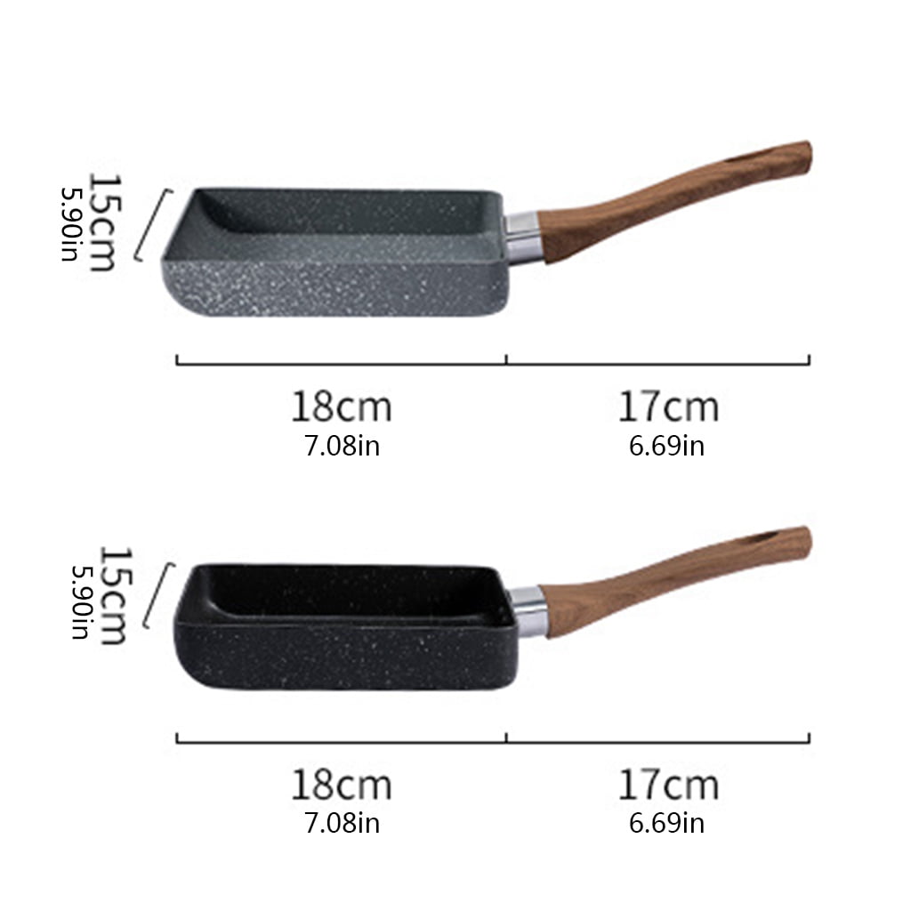 Geemin Square Fry Pan Steak Pot Non Stick Stainless Steel Material Wok Pan with Handle for Home Induction Electric Gas Cooktop