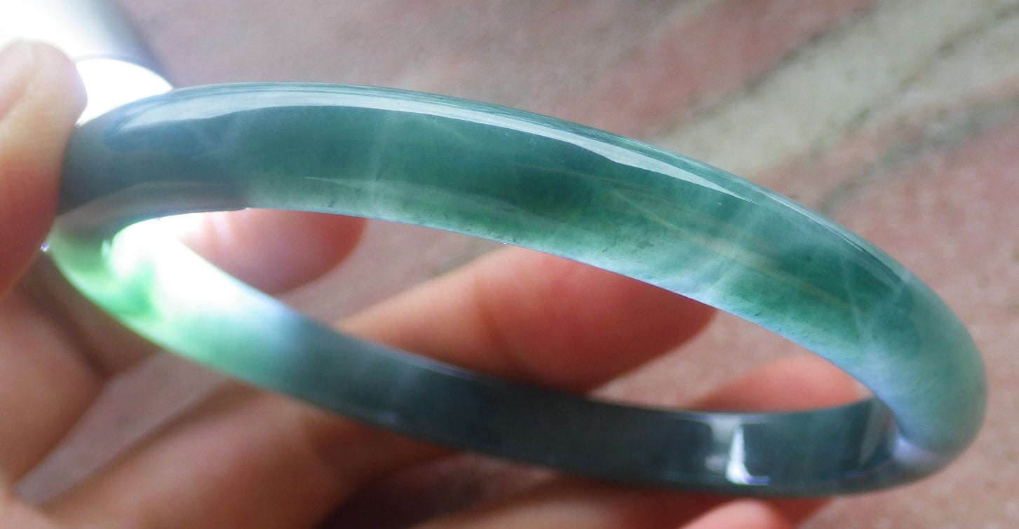 Green Natural A JADE Jadeite Bangle Bracelet 60mm 704581