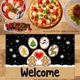 thumbnail image 2 of JOOCAR Christmas Gingerbread Dog Paw Welcome Doormat Linen Table Mats Set of 4 for Home Kitchen Table Decor 12x18 inch, 2 of 5