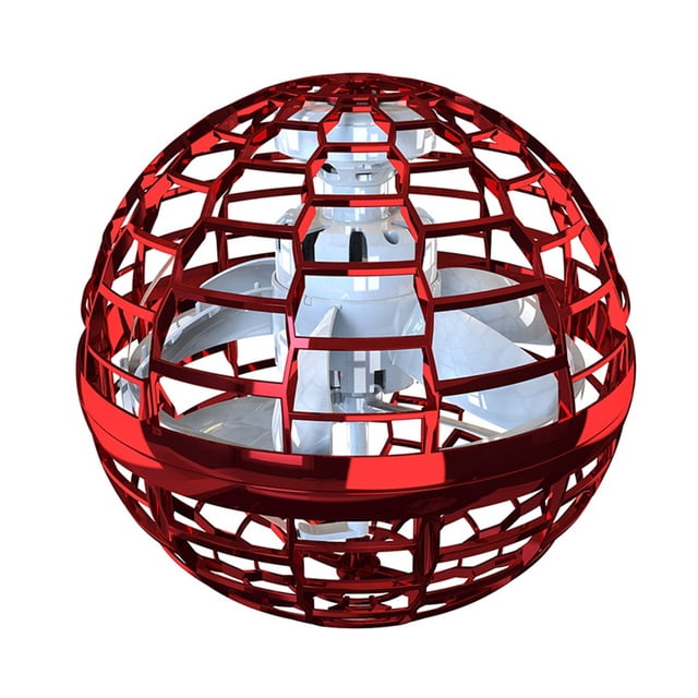 TESIMAI Balle Volante Boomerang Spinner Dynamique Lumière RVB Double Passe (Balle Rouge)