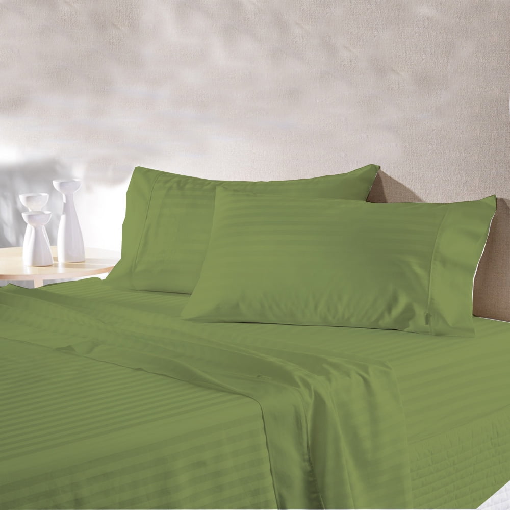 Hotel Collection Egyptian Cotton 1000 TC Hotel Duvet Collection Sage Striped Select Item UK Size 