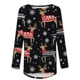 thumbnail image 4 of DailyTrove Women's Christmas Long Sleeve Tunic, Reindeer & Snow Print, Classic Fit, Durable Fabric, Christmas Events & Casual Days, 4 of 6
