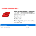 thumbnail image 2 of Right Tail Light Assembly - Compatible with 2007 - 2009 BMW 328i E93 2-Door 2008, 2 of 2