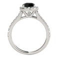 thumbnail image 3 of Mauli Jewels Engagement Rings for Women 1.25 Carat Halo Split Shank Black Diamond Engagement Wedding Ring 4-prong 14k Solid White Gold, 3 of 6