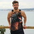 thumbnail image 6 of Gukieu Cool Tiger Print Men's Quick Dry Fitness Vest, Round Neck Sleeveless Fitness Bodybuilding Top-3X-Large, 6 of 7