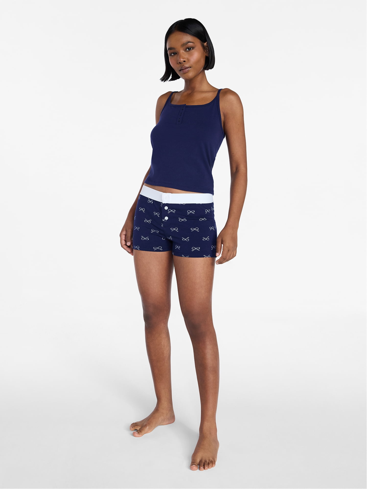 No Boundaries Cami and Boxer Shorts Sleep Set from our Cloud Core Collection, 2-Piece, Women's XXS-3X