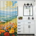 thumbnail image 5 of Sunrise Sunset Flower Shower Curtain for Bathroom Bath Curtain Polyester Fabric Waterproof Bathroom Curtain with 12 Hooks, 5 of 7