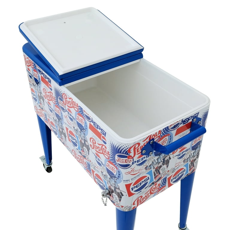 レア　ビンテージ　PEPSI-COLA レトロ金属製ディスプレイバスケット Amazon.com : Permasteel PS-A203-Pepsi Portable Rolling Patio