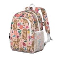 thumbnail image 2 of Dogs with Flowers Backpack for School,Cute School Bag,Schoolbag with Adjustable Shoulder Straps & Padded Back,15"x11.42"x5.5", 2 of 6