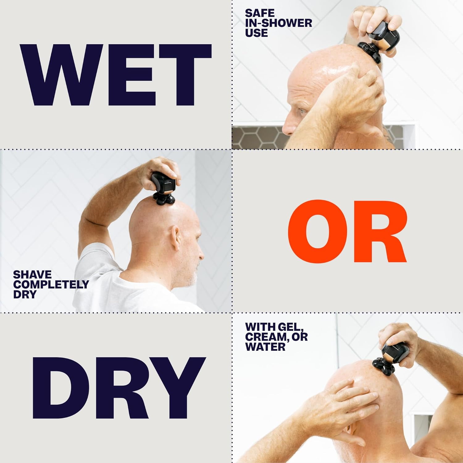 Freebird FlexSeries Waterproof Wet Dry Electric Head & Body Shave Kit with 5-in-1 Attachments