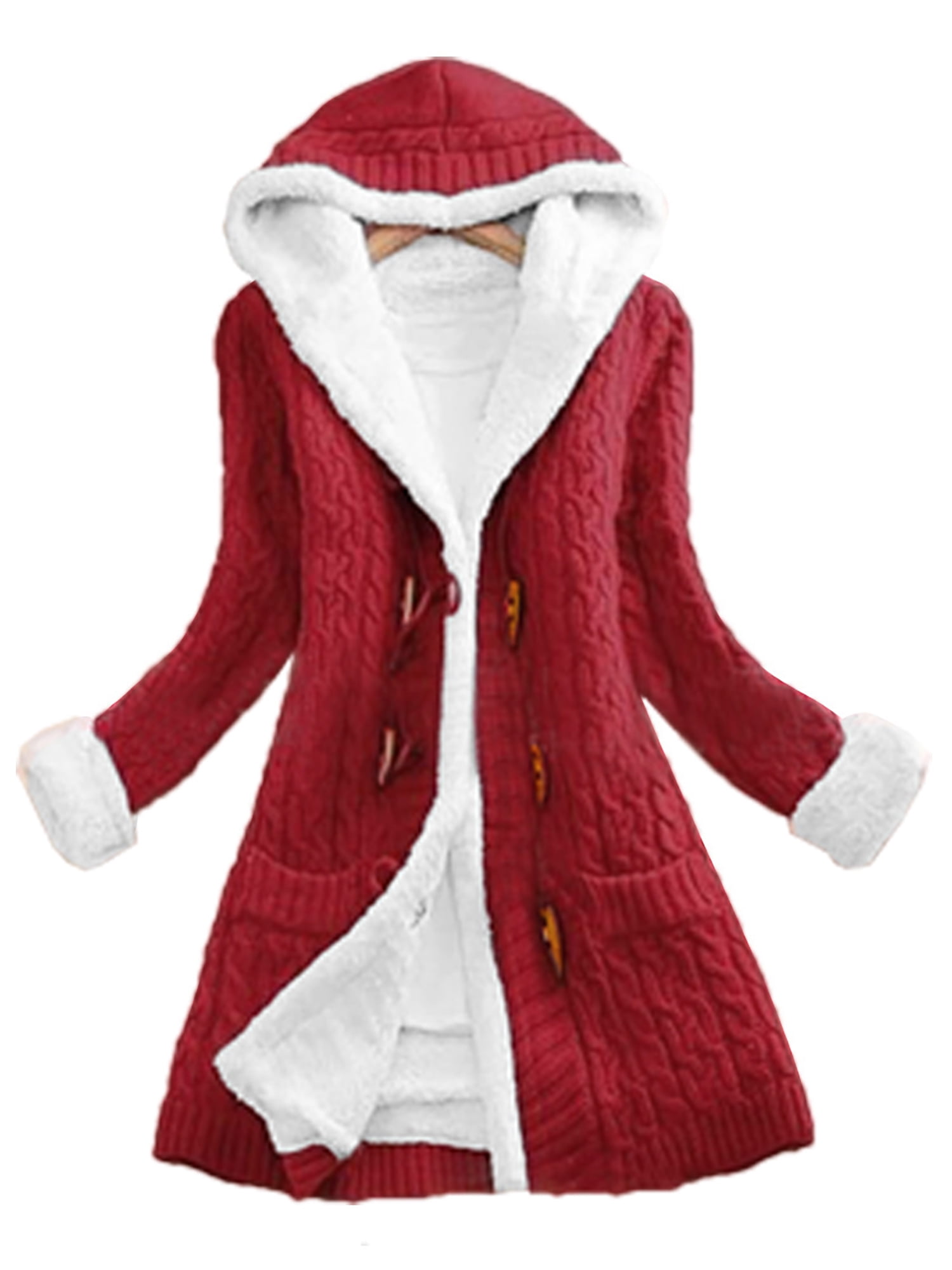 sherpa lined cable knit cardigan