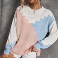 thumbnail image 2 of IROINNID Reduced Womens Sweater Round Neckline Pullover Sweater Contrast Color Leisure Mid-Length Long Sleeve Fashion Sweater, 2 of 9