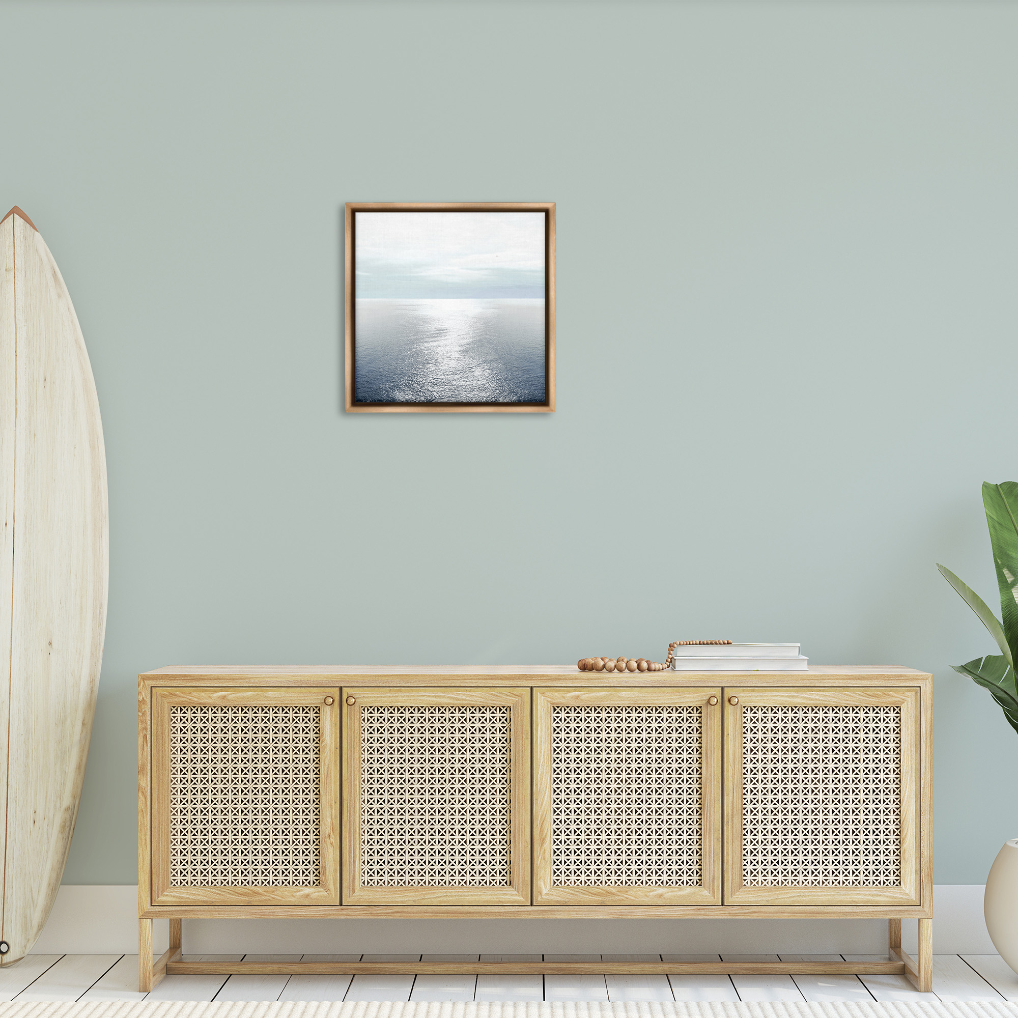 Stupell Industries Ocean Ripples Scenery Landscape Photography Brown Floater Framed Canvas Art Print Wall Art, 25 x 25