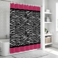 thumbnail image 5 of Zebra Printed Shower Curtain Set - Long 72" x 84" Washable Bathtub Curtain with 12 Hooks, Modern Geometric Balck White Stripes Waterproof Fabric Stall Shower Curtains for Bathroom/Bathtub Décor, 5 of 6