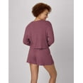 thumbnail image 2 of Hanes Women's Rib Crop Long Sleeve & Sleep Short Set Mauve Mood/Mauve Mood S, 2 of 4