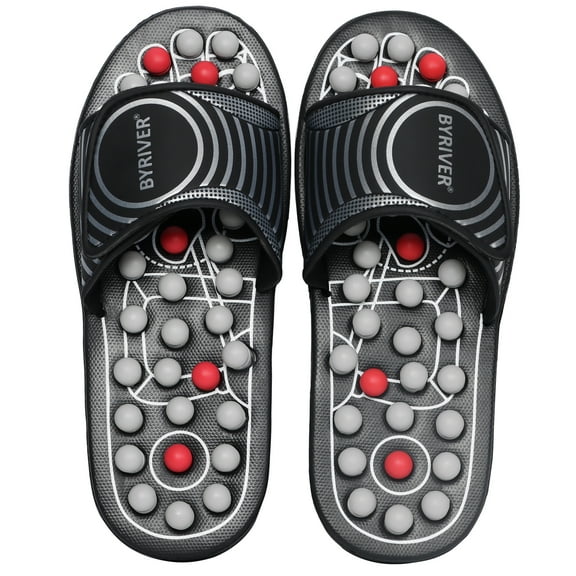 BYRIVER Reflexology Foot Massager for circulation, Massage Slippers Sandals Shoes for Men Women (02S)