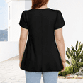 thumbnail image 7 of Womens Black Blouses V Neck Loose Dressy Shirts Petal Short Sleeve Plus Size Summer Tunic Tops, 7 of 7