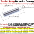 thumbnail image 3 of Metal Tension Spring Replacement Extension Stainless Spring Steel Tension Spring (10Pcs), 3 of 4