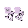thumbnail image 3 of Aojekbee Baby Girl 2Pcs Cowgirl Outfits Short Sleeve T-Shirt + Flare Pants Set Toddler Clothes, 3 of 10