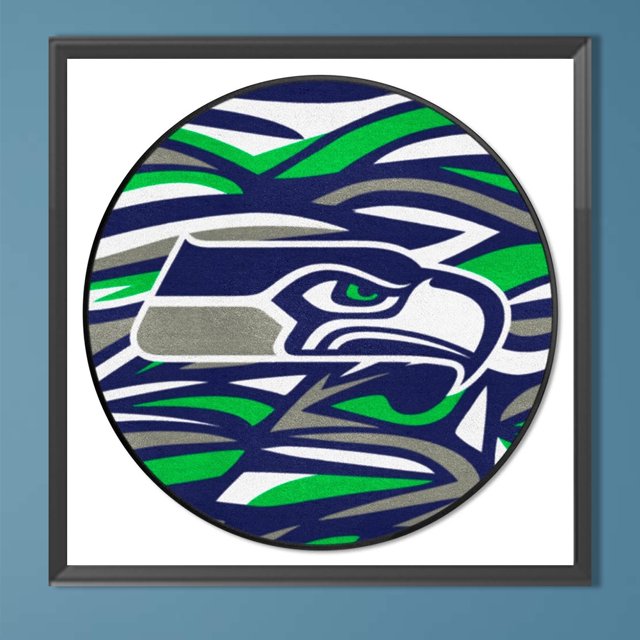 Cuadros Decorativos Pintura de diamante 5D DIY Taladro redondo completo Seattle Seahawks Kit abstracto (B7030) Wdftyju embutido en tela