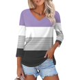 thumbnail image 2 of Shirt for Women's Fashion Casual V Neck 3/4 Sleeve Loose Printed T-Shirt Ladies Top, 2 of 6