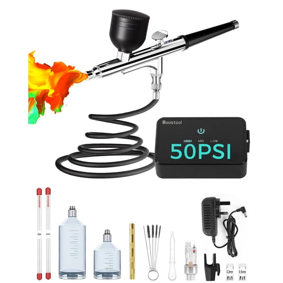 Kit de aerógrafo boostool 50 PSI con compresor de aire