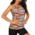 thumbnail image 2 of KLL Cute Cars Print Womens Tank Top Sleeveless Workout Tops Athletic Running Shirts Yoga Gym Clothes-X-Large, 2 of 7