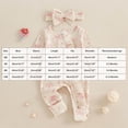 thumbnail image 3 of larppty Newborn Baby Girl Fall Winter Clothes Coming Home Outfit Ruffle Romper Cute Ribbed Knit Jumpsuit Headband, 3 of 7