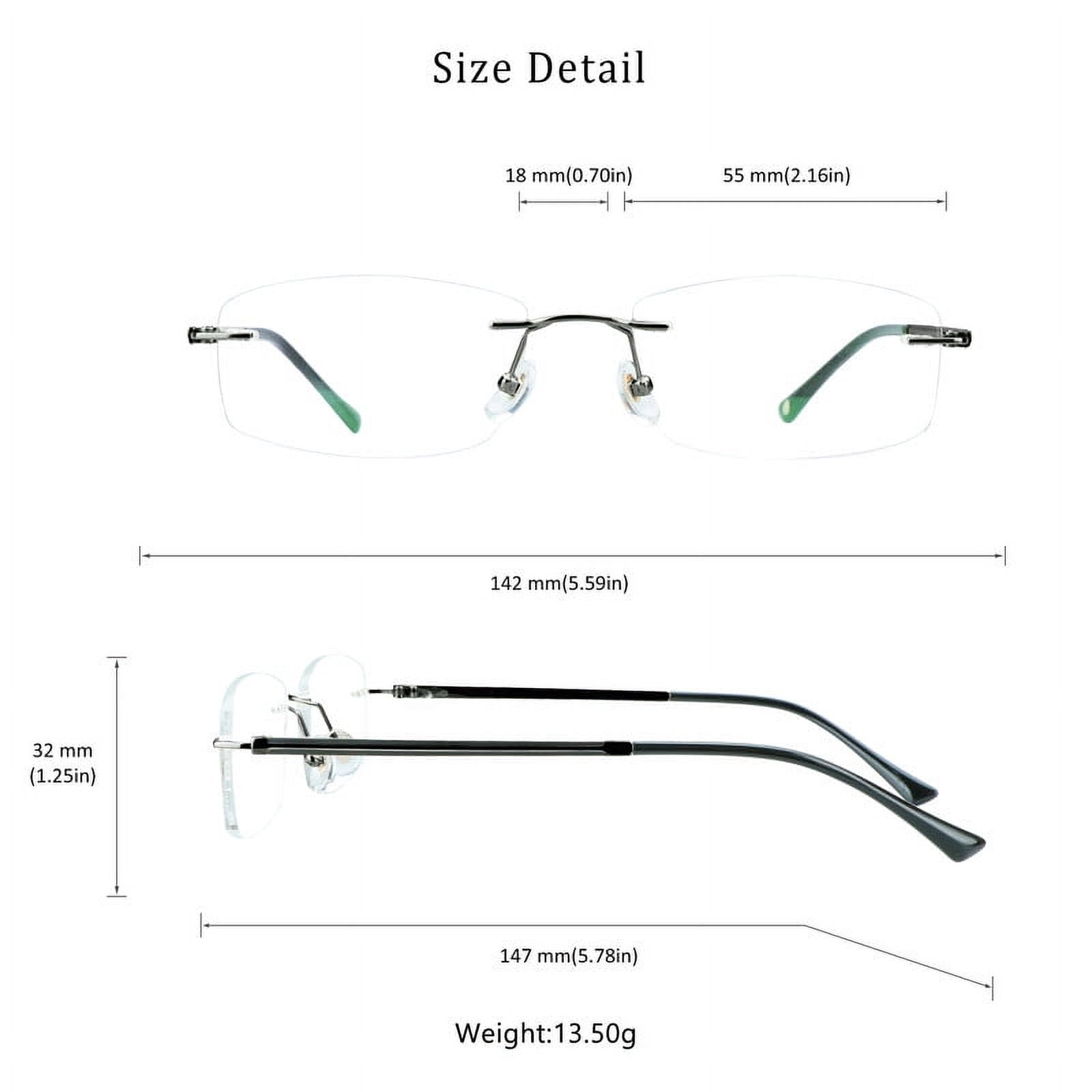 LifeArt Pure Titanium Frame Glasses/Blue Light Blocking Reading Glasses, Reduce Eyestrain, Stylish for Men and Women(Grey,+1.50 Magnification)