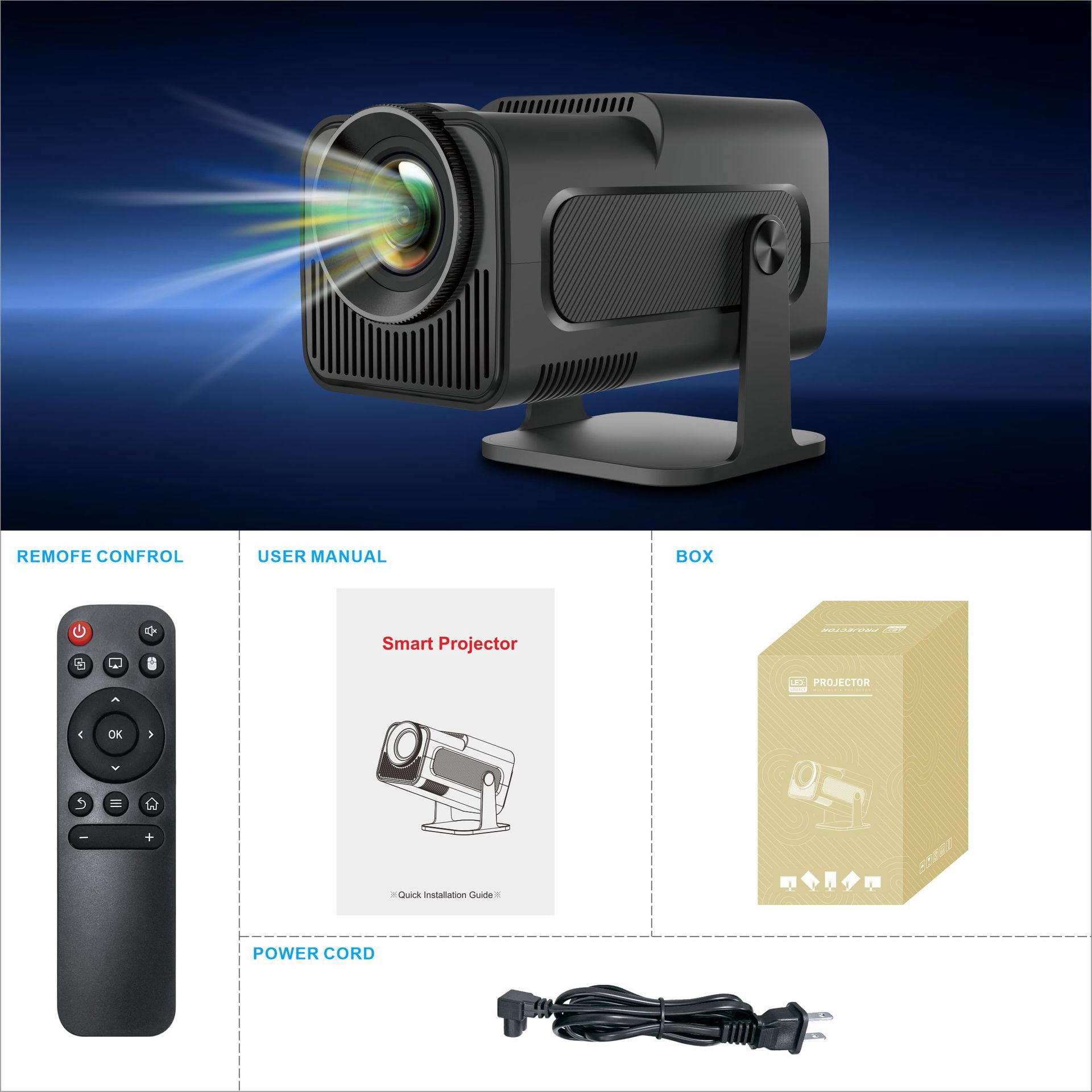 New HY320 Projector 4K WiFi HD Android Home Theater Mini 1080P Projector