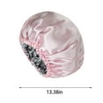thumbnail image 3 of Satin Sleeping Cap, Double Layer Night Hair Bonnet, Adjustable Straps for Secure Fit, Soft Breathable Fabric for Hair Protection and Frizz Reduction, Multi-Color Reversible Design, 34x34cm, 3 of 7