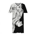 thumbnail image 4 of Robes pour Filles Grande Taille Robe pour Femmes Col en V Robes d'Été Décontractées avec Poches Manches Courtes en Solde, 4 of 5