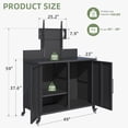 thumbnail image 3 of YODOLLA Outdoor Storage Cabinet with TV Mount for 40–85 Inch TVs, Mobile TV Stand on Wheels with Storage Cabinet Waterproof, Heavy Duty Metal Entertainment Center for both Indoor/ Outdoor Use, 3 of 7