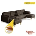 thumbnail image 3 of Sala Modular Doble Chaise Makora Boyd con Memory Foam y Respaldo Ajustable Lino Chocolate, 3 of 8