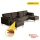 thumbnail image 3 of Sala Modular Doble Chaise Makora Boyd con Memory Foam y Respaldo Ajustable Lino Chocolate, 3 of 8