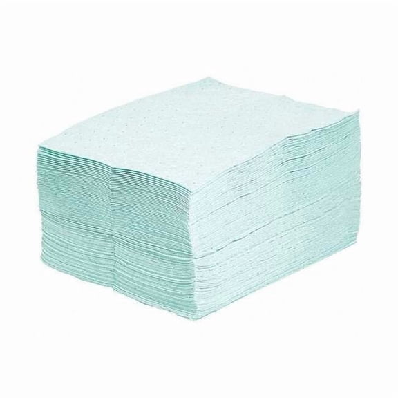 Spilltech Sorbent Pad, 20 gal, 15 in x 19 in, Universal, Green, 100 PK GNPF100M