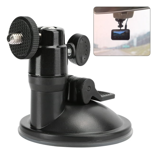 Suction Cup Mount Aluminium Alloy Vehicle-Mounted Holder Easy To Install / Remove Strong Adsorption for Automobile Data Recorder Data Recorder Black,Sliver