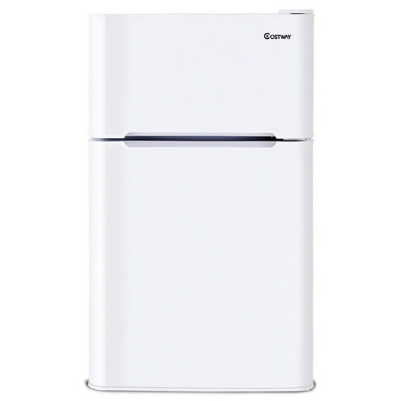 Canddidliike 3.2 cu ft. Compact Stainless Steel Refrigerator-White, Fridge with Freezer, Fridge, Adjustable Thermostat
