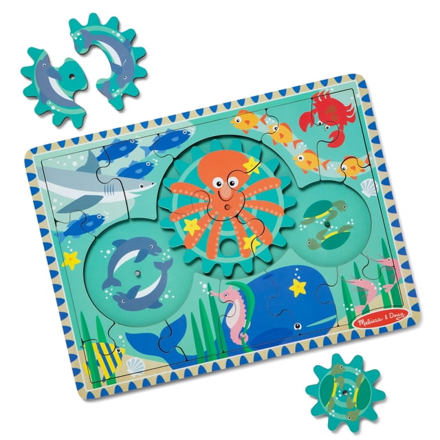 Rompecabezas Madera Melissa and Doug MND31003 Subacuatico con Engranajes 18 Piezas