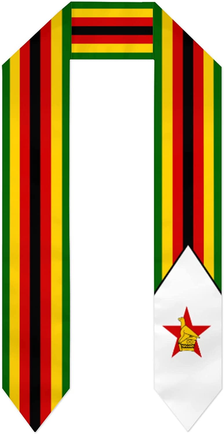 DABOYOZHZH Zimbabwe Flag Graduation Shawl Sash Stole Wraps Scraf For