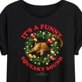 thumbnail image 3 of National Lampoon's Christmas Vacation - It's A Funny Squeaky Sound - Juniors Ideal Flowy Muscle T-Shirt, 3 of 5