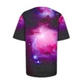 thumbnail image 5 of Penkiiy Galaxy Printed Shirt,Womens 3D Top Blouse Novelty Graphic Breathable Quick Dry Sleeveless Beach T-Shirt 2XL Purple, 5 of 7
