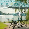 thumbnail image 4 of UBesGoo, Beach Chair,  Two Seat Portable Chair, Folding Chairs for Outside with Umbrella, Fishing Chair with Canopy, With Bag, Blue Green Coconut Tree, 4 of 7
